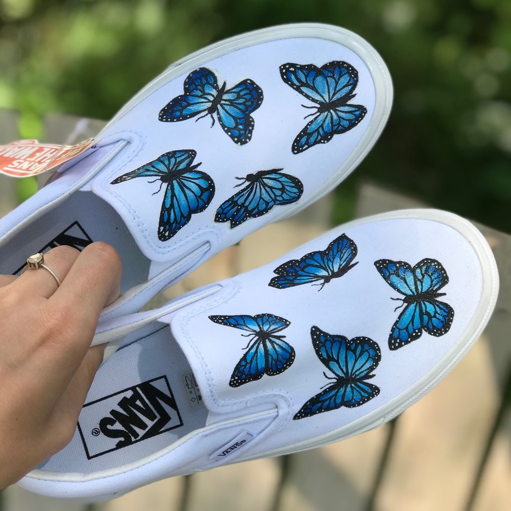 Custom Hand Painted Butterfly Vans